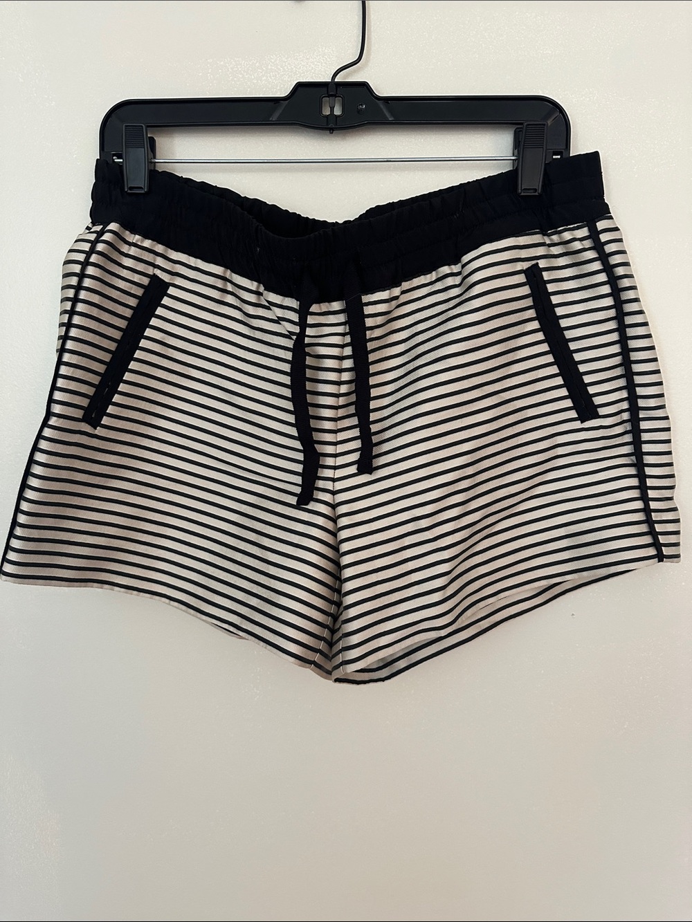 LOFT Black & Gold Striped Athletic Lounge Shorts